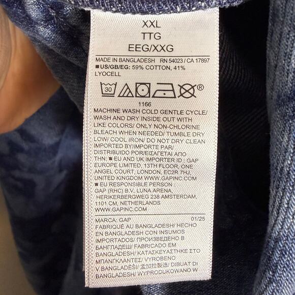 Gap Ultrasoft Denim Horseshoe overalls floral print size XXL NWT - Picture 8 of 9